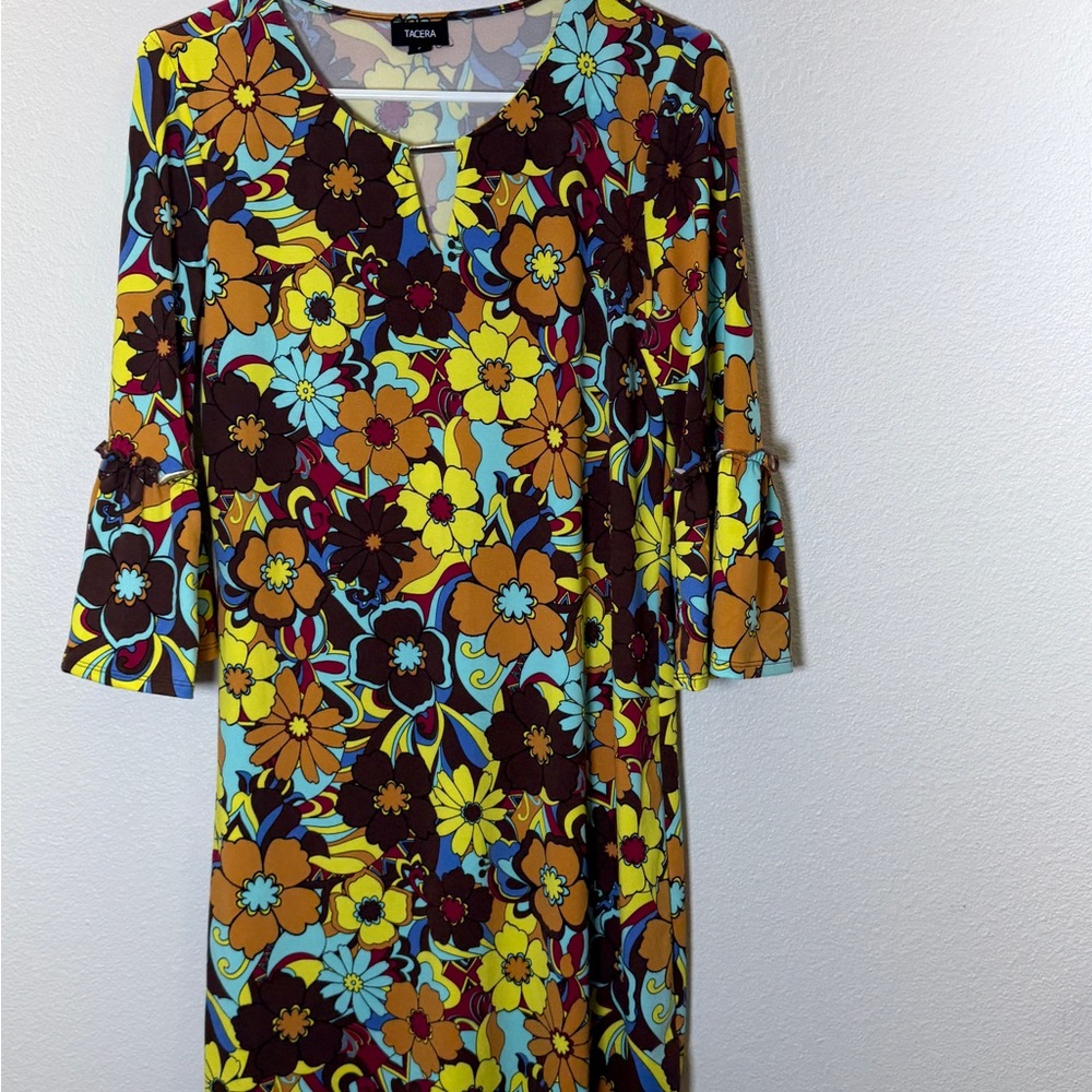 Tacera Colorful Floral Midi Dress